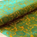 Seidenjacquard aus Vietnam GREEN YELLOW FLOWERS | Meterware